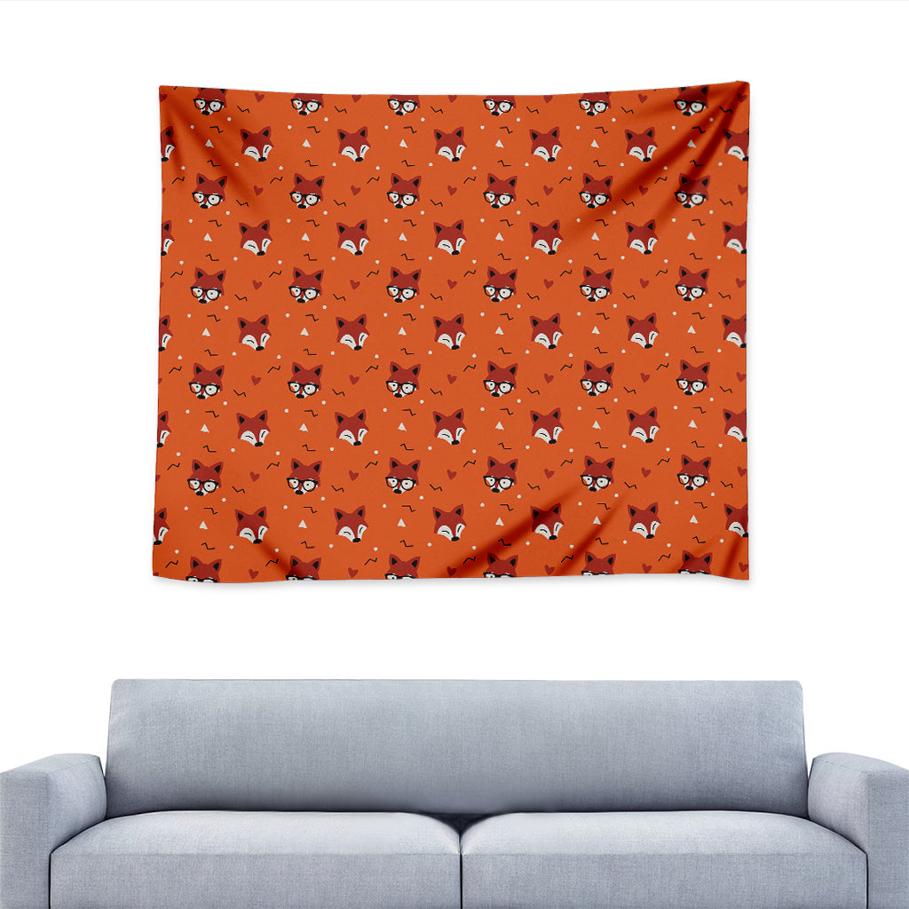 Cute Fox Pattern Print Tapestry