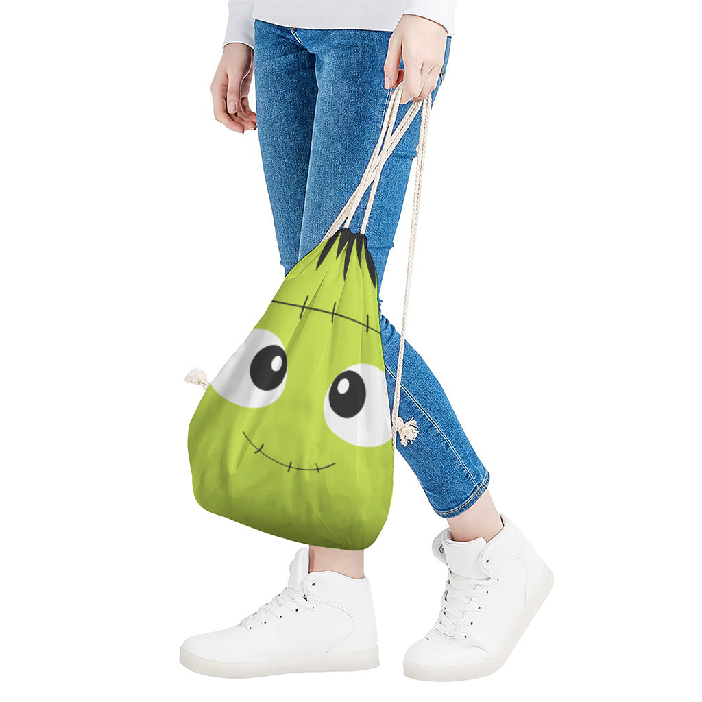 Cute Frankenstein Face Print Drawstring Bag