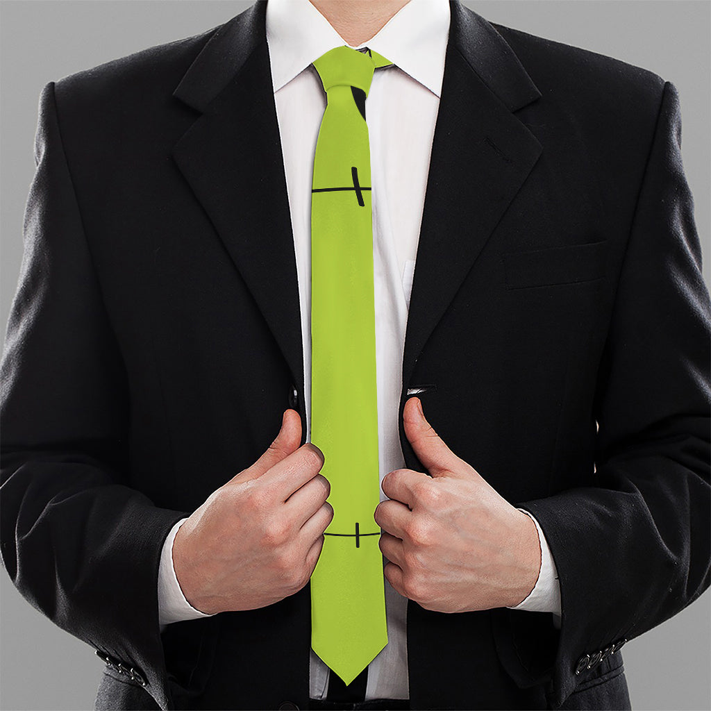 Cute Frankenstein Face Print Necktie