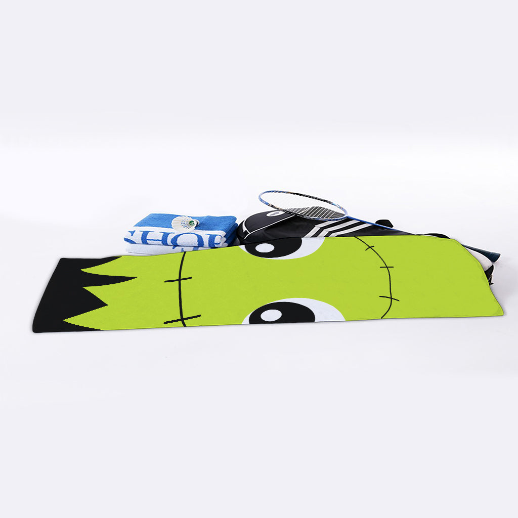 Cute Frankenstein Face Print Sports Towel
