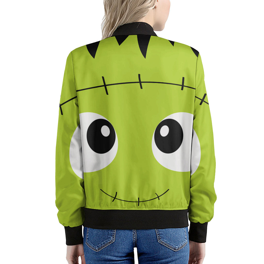 Cute Frankenstein Face Print Women's Bomber Jacket