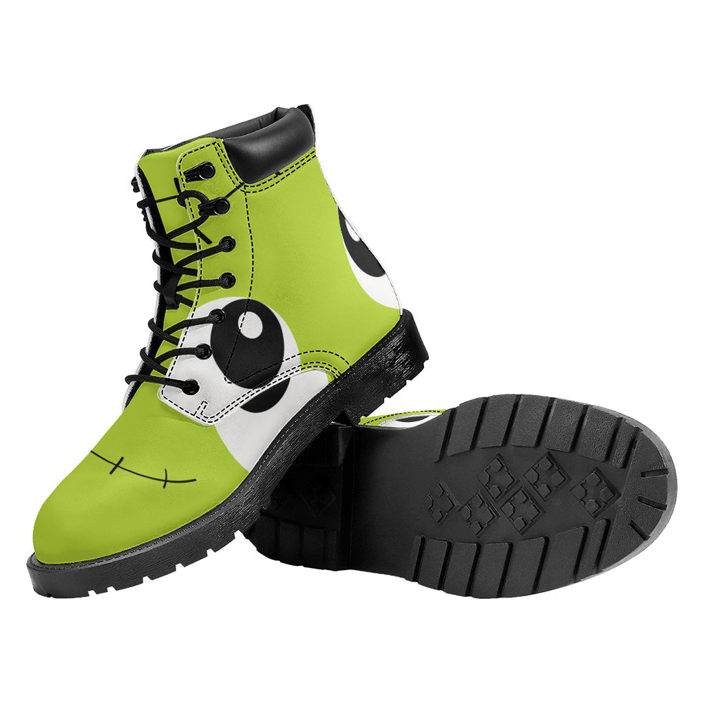 Cute Frankenstein Face Print Work Boots