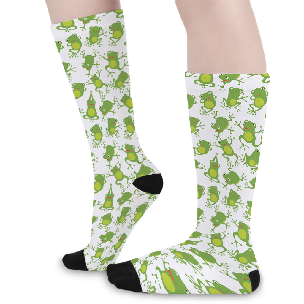 Cute Frog Pattern Print Long Socks
