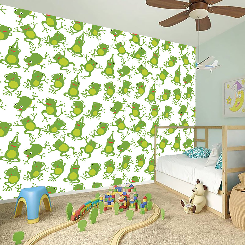 Cute Frog Pattern Print Wall Sticker