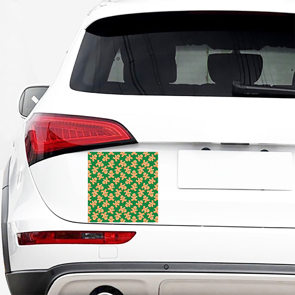 Cute Gingerbread Man Pattern Print Car Sticker
