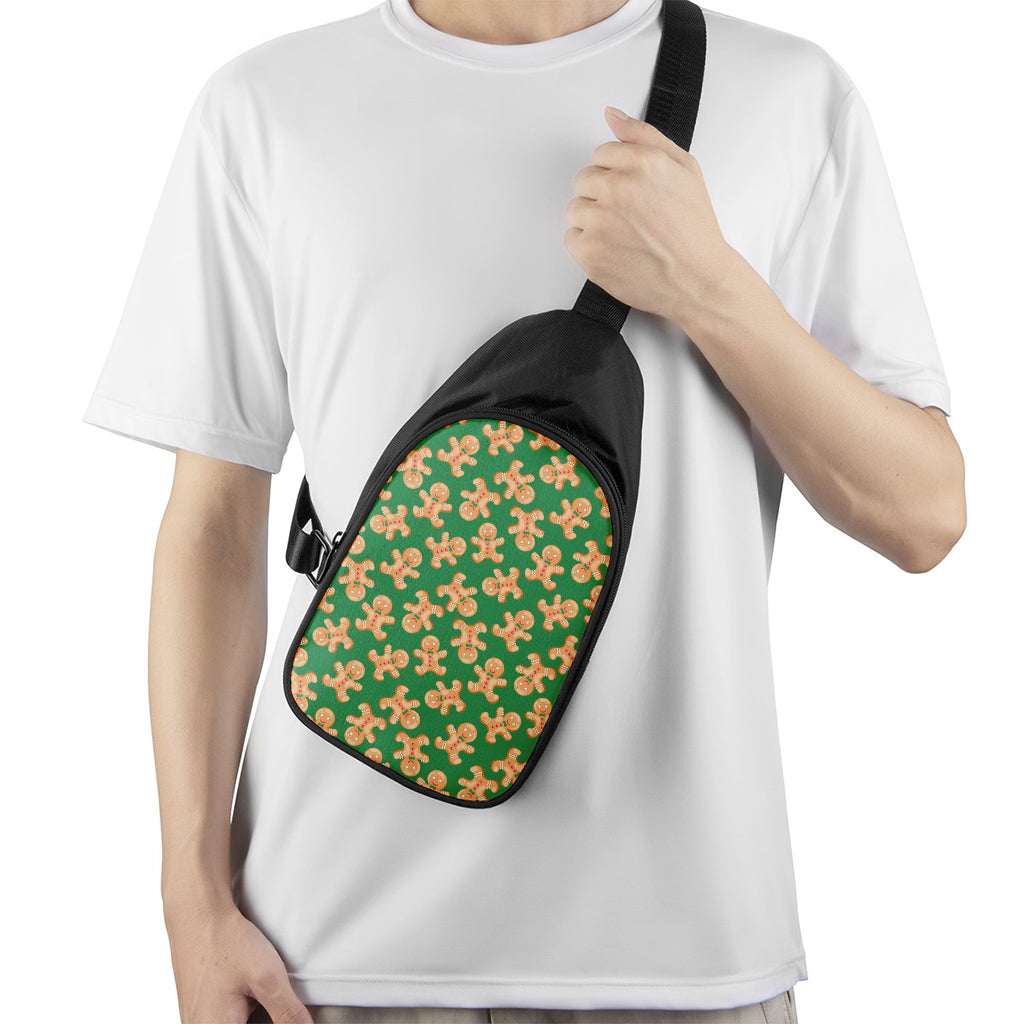 Cute Gingerbread Man Pattern Print Chest Bag