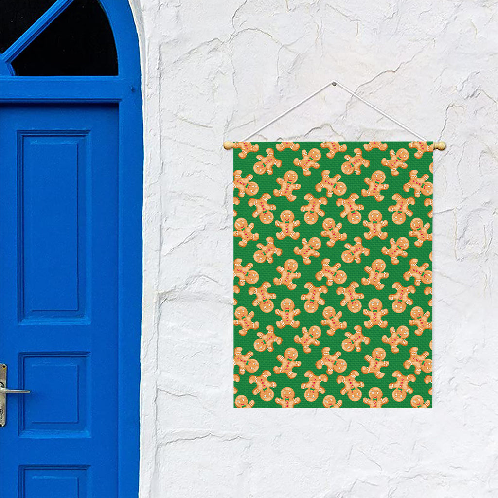 Cute Gingerbread Man Pattern Print Garden Flag