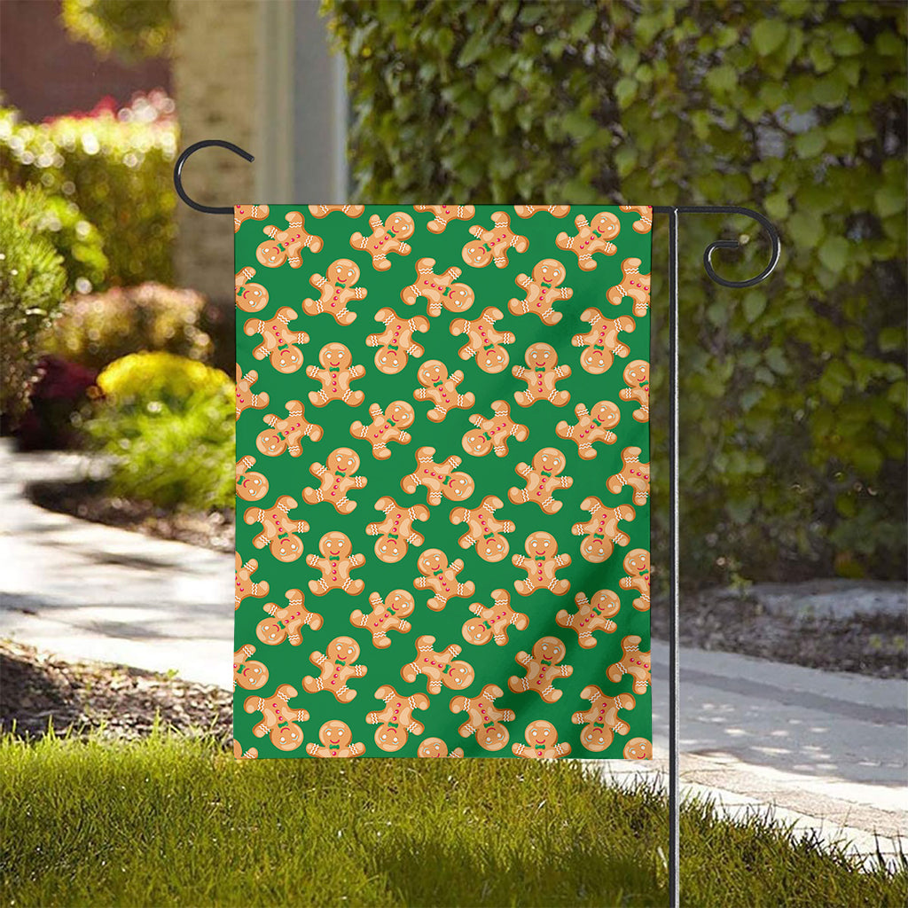 Cute Gingerbread Man Pattern Print House Flag