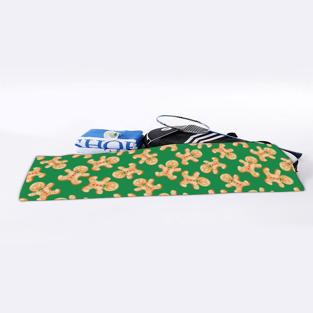 Cute Gingerbread Man Pattern Print Sports Towel