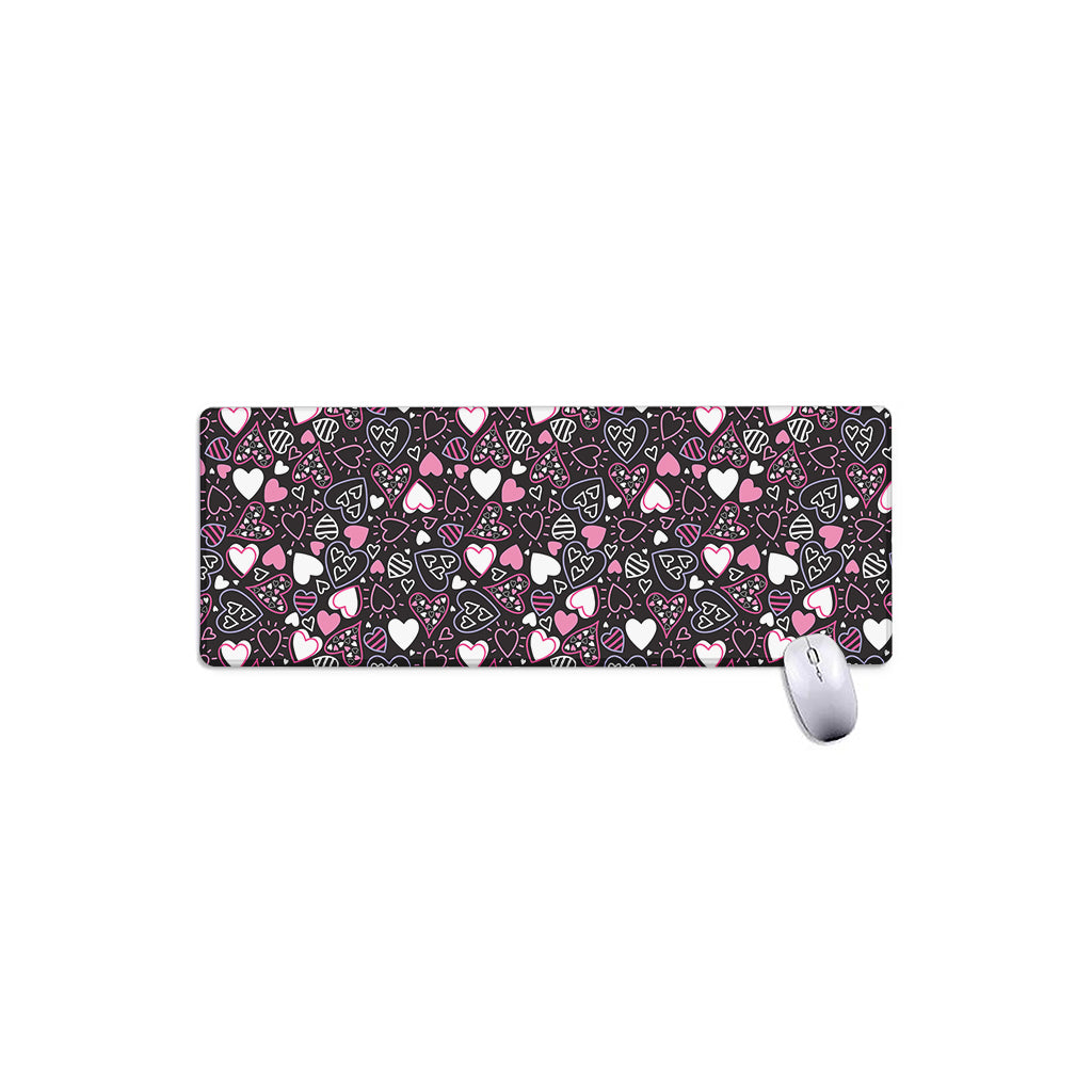 Cute Girly Heart Pattern Print Extended Mouse Pad