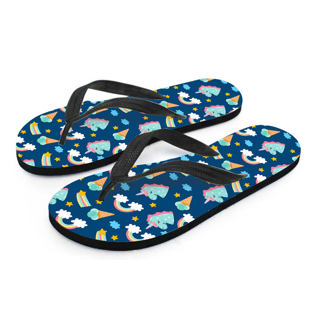 Cute Girly Unicorn Pattern Print Flip Flops