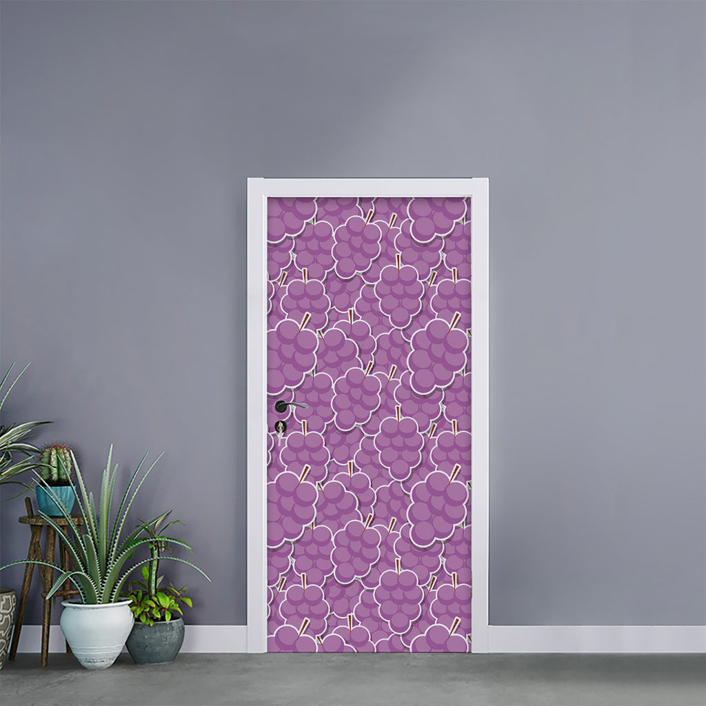 Cute Grape Pattern Print Door Sticker