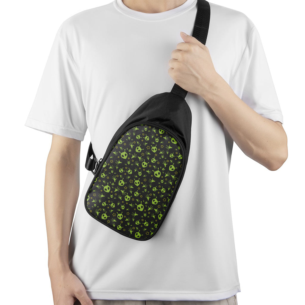 Cute Green Alien Pattern Print Chest Bag