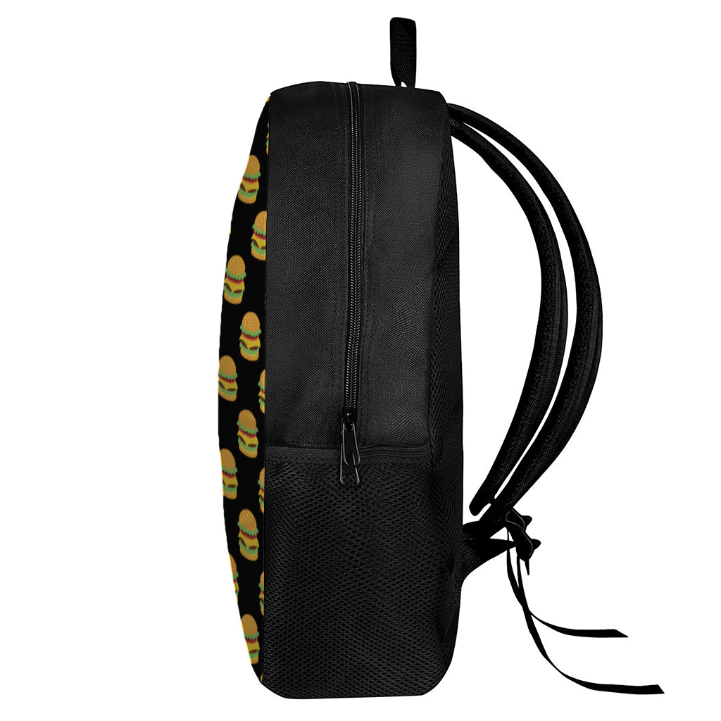 Cute Hamburger Pattern Print 17 Inch Backpack