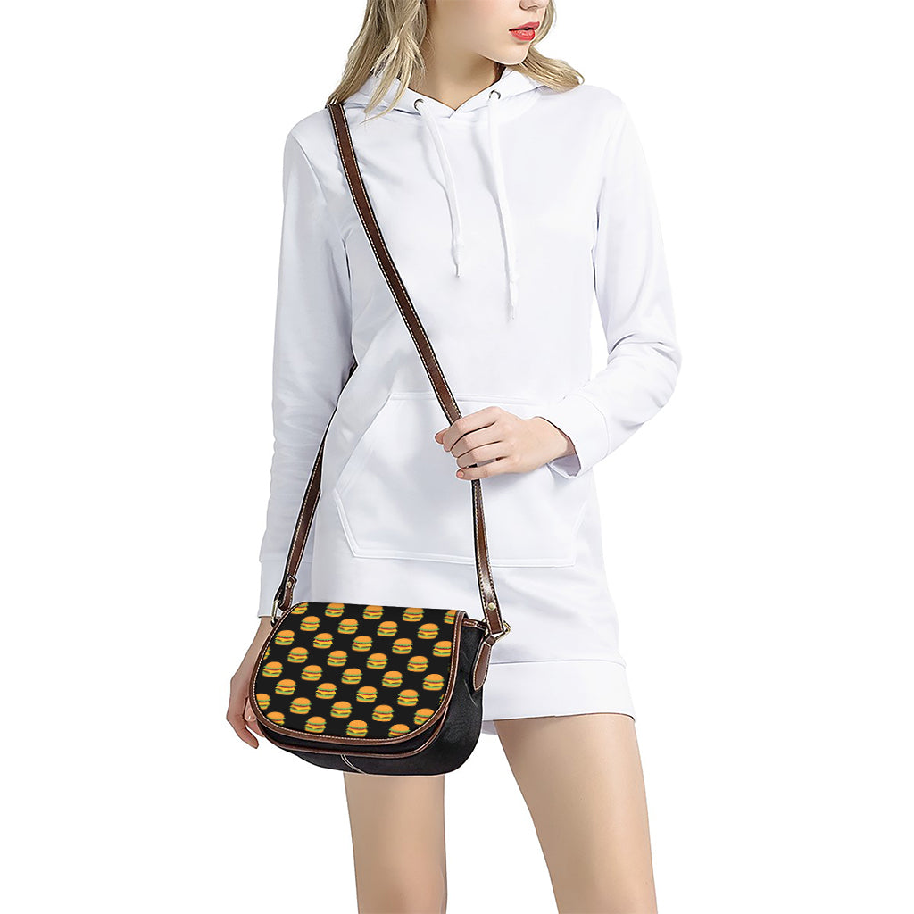 Cute Hamburger Pattern Print Saddle Bag