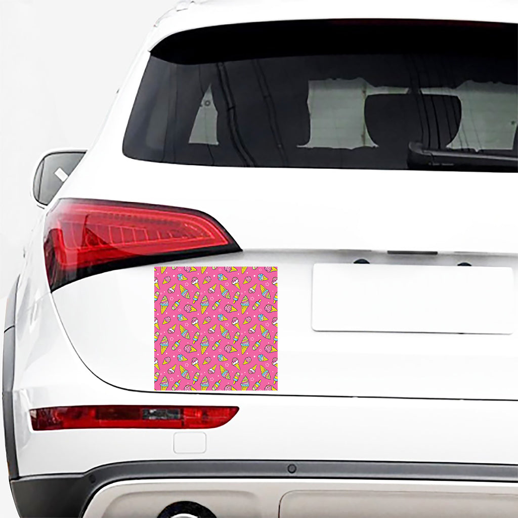Cute Ice Cream Pattern Print Car Sticker
