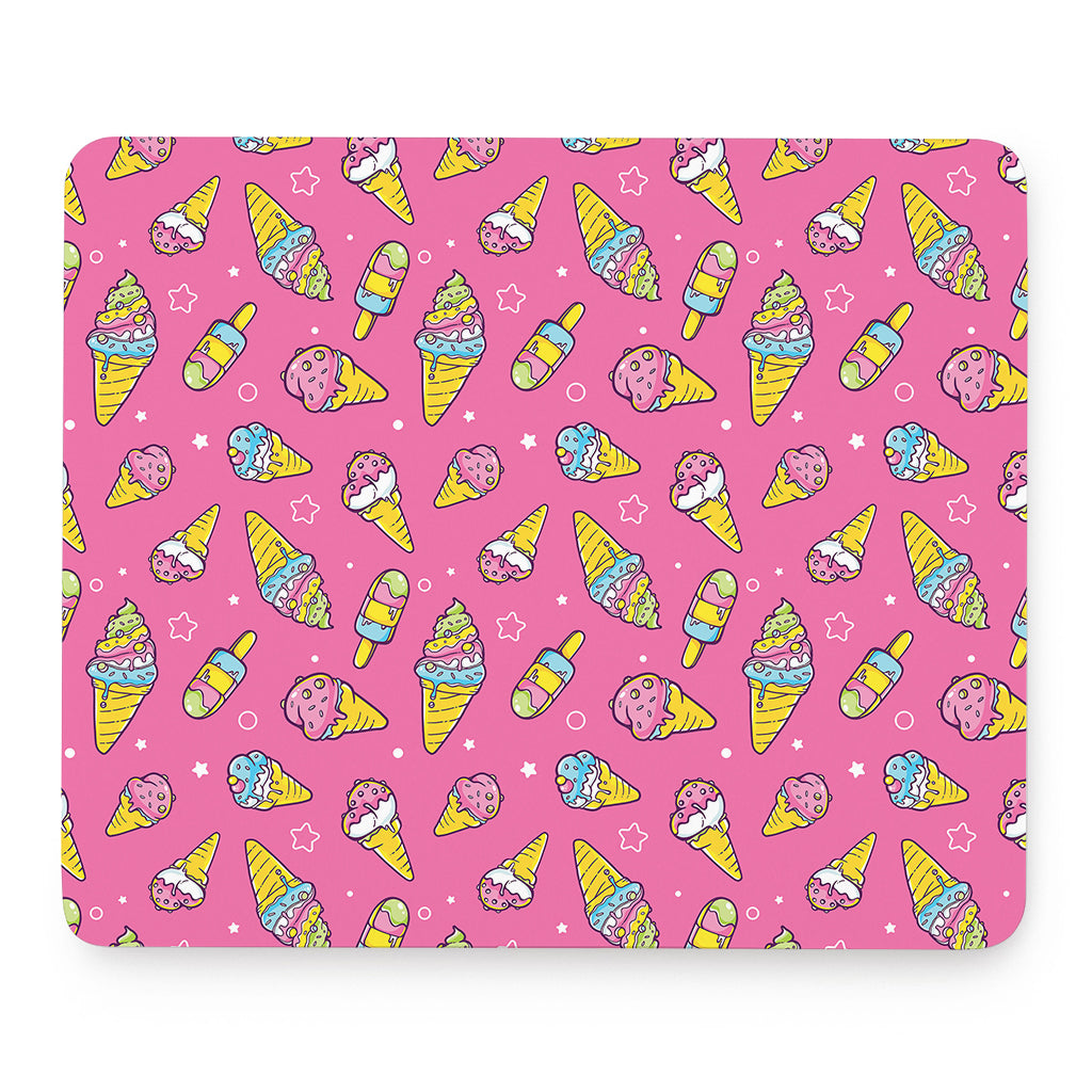 Cute Ice Cream Pattern Print Mouse Pad