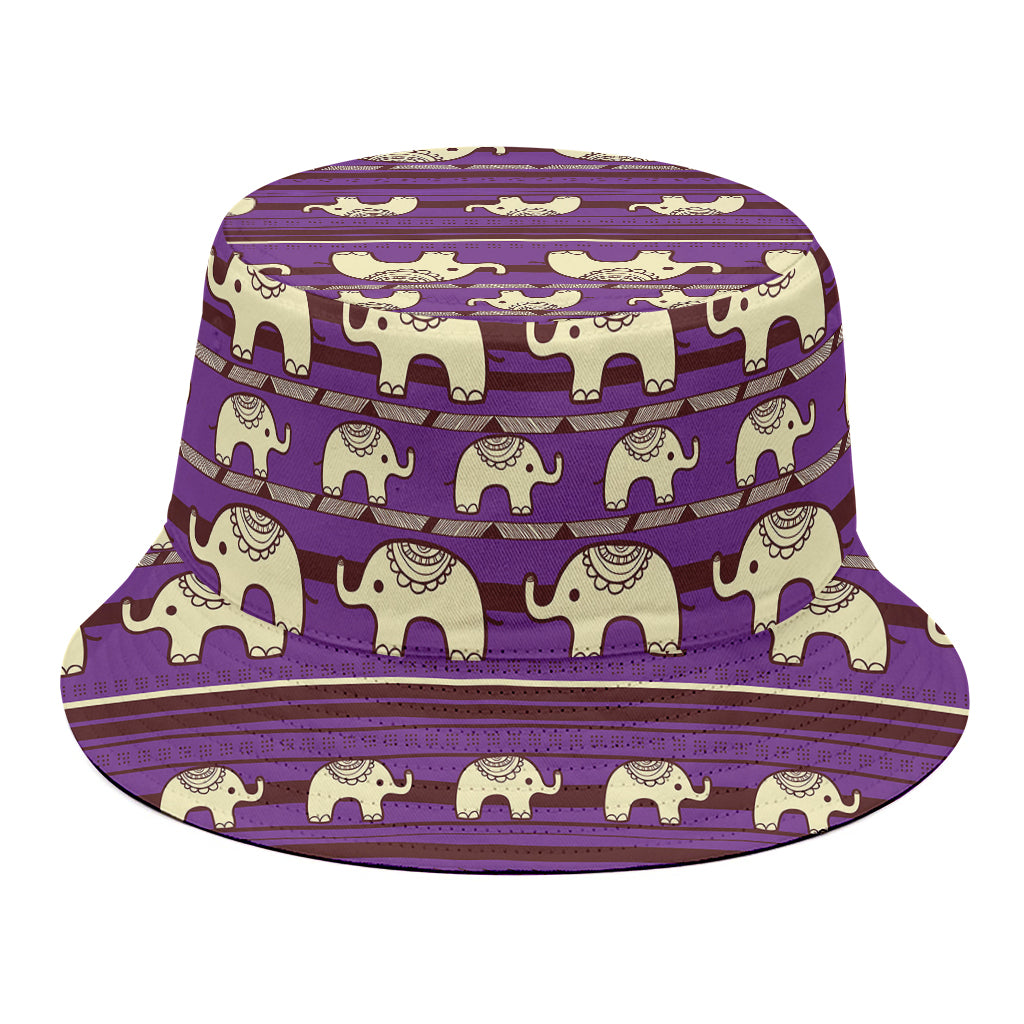 Cute Indian Tribal Elephant Print Bucket Hat