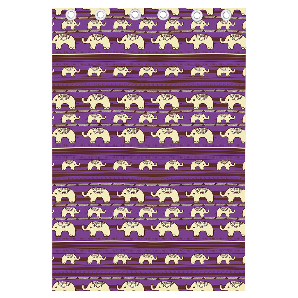 Cute Indian Tribal Elephant Print Curtain