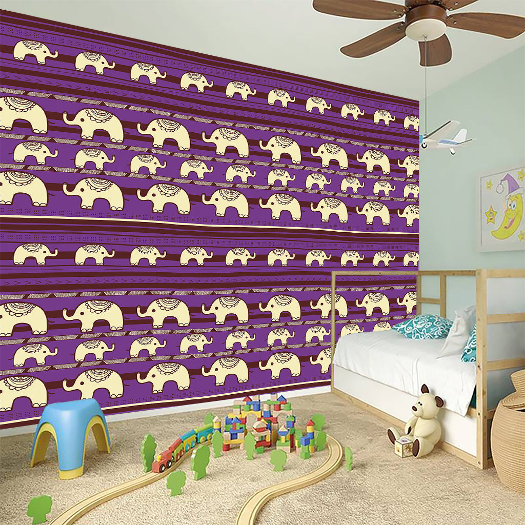 Cute Indian Tribal Elephant Print Wall Sticker