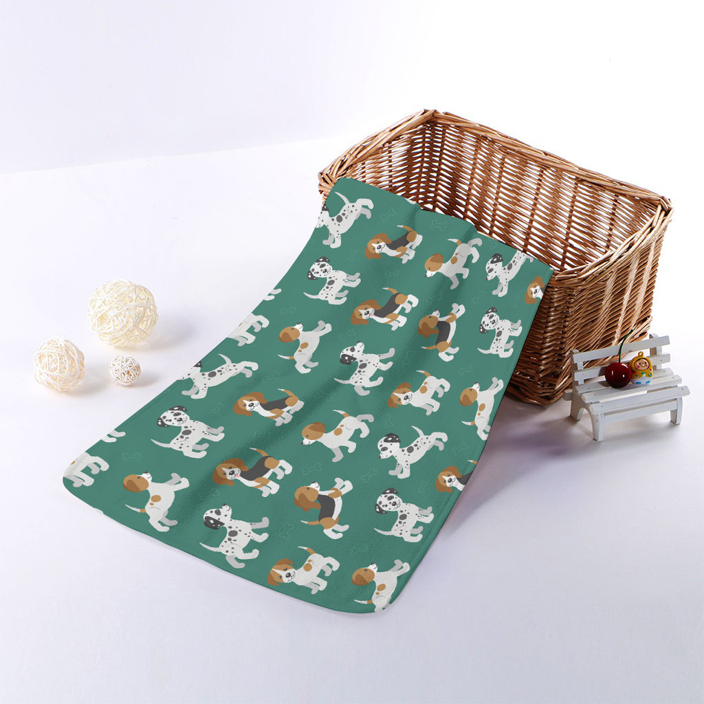 Cute Jack Russell Terrier Pattern Print Towel