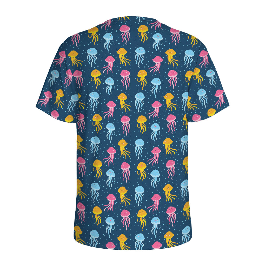 Cute Jellyfish Pattern Print Men's Sports T-Shirt