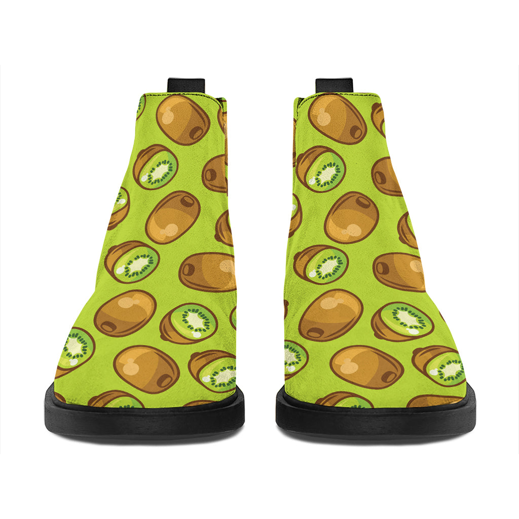 Cute Kiwi Pattern Print Flat Ankle Boots