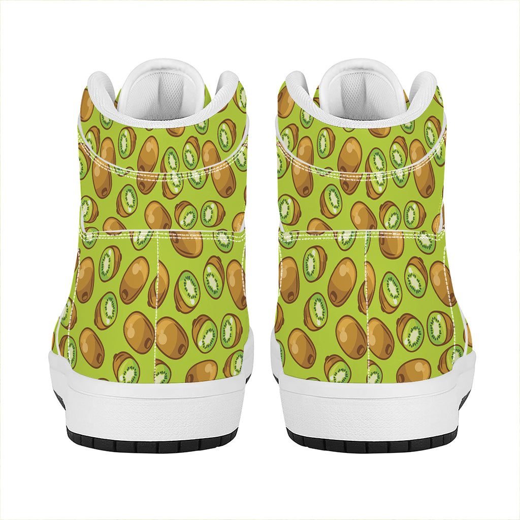 Cute Kiwi Pattern Print High Top Leather Sneakers