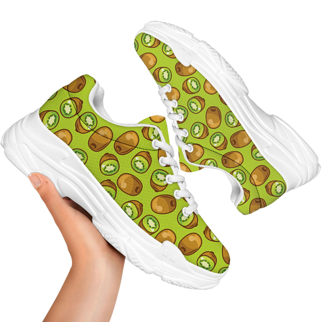 Cute Kiwi Pattern Print White Chunky Shoes