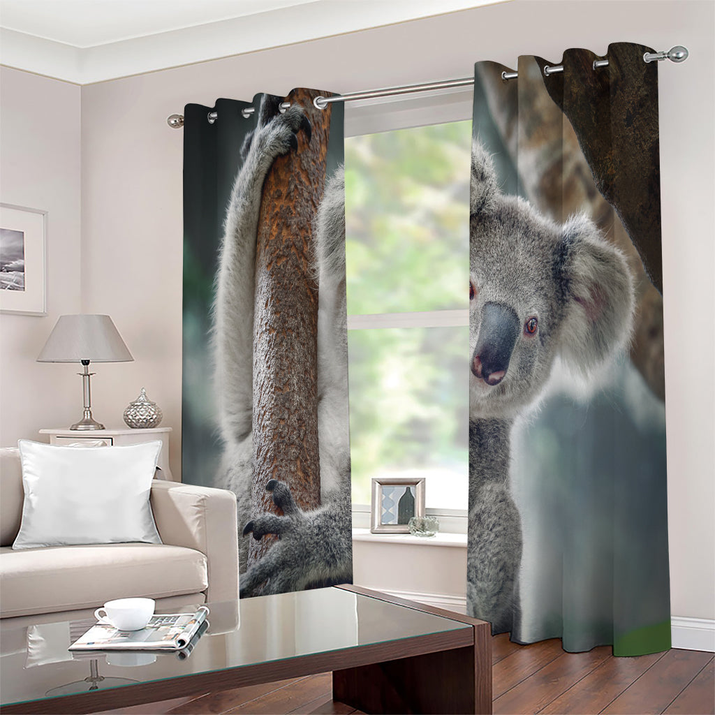 Cute Koala Print Extra Wide Grommet Curtains