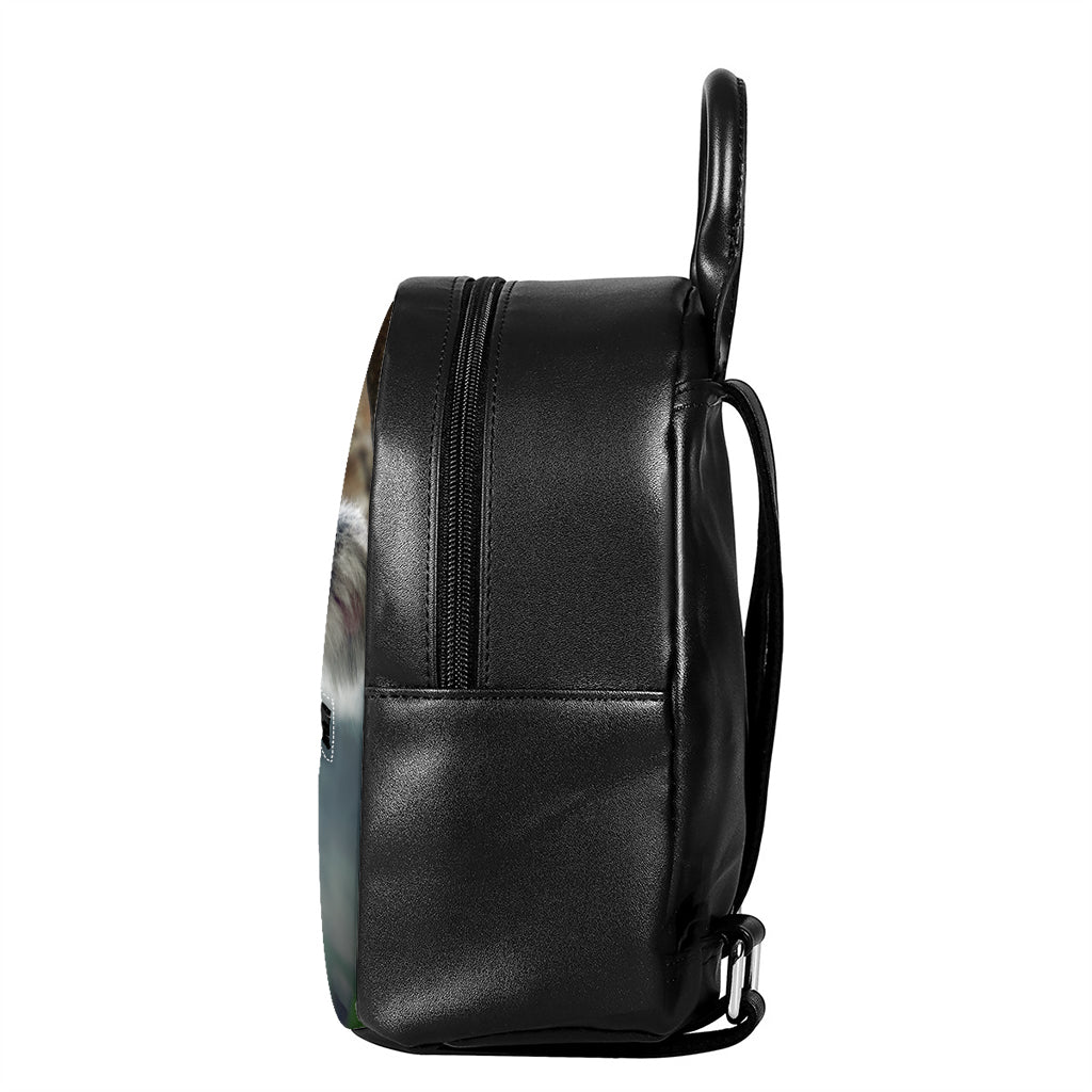 Cute Koala Print Leather Backpack