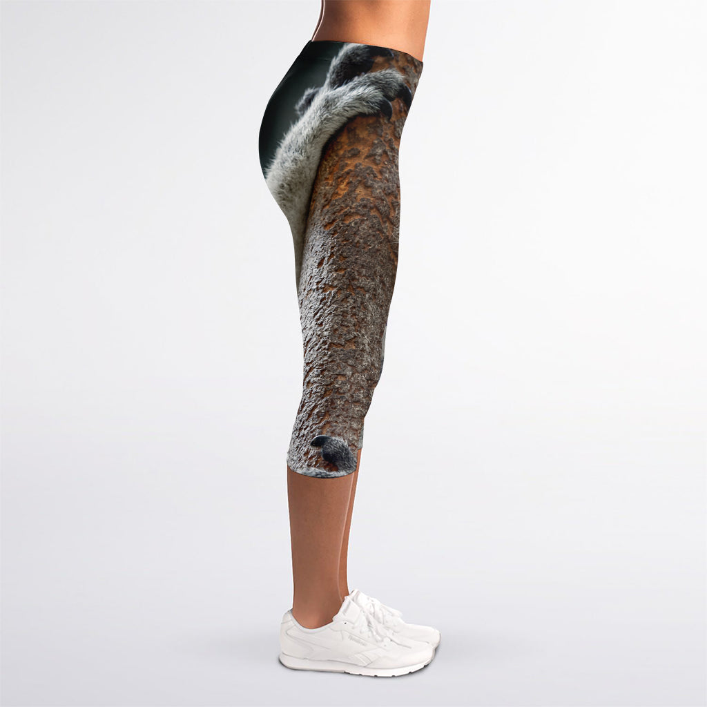 Cute Koala Print Women's Capri Leggings