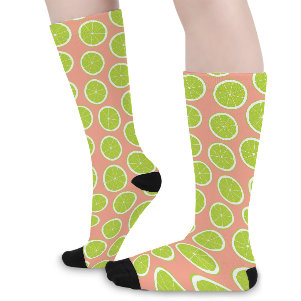 Cute Lime Pattern Print Long Socks