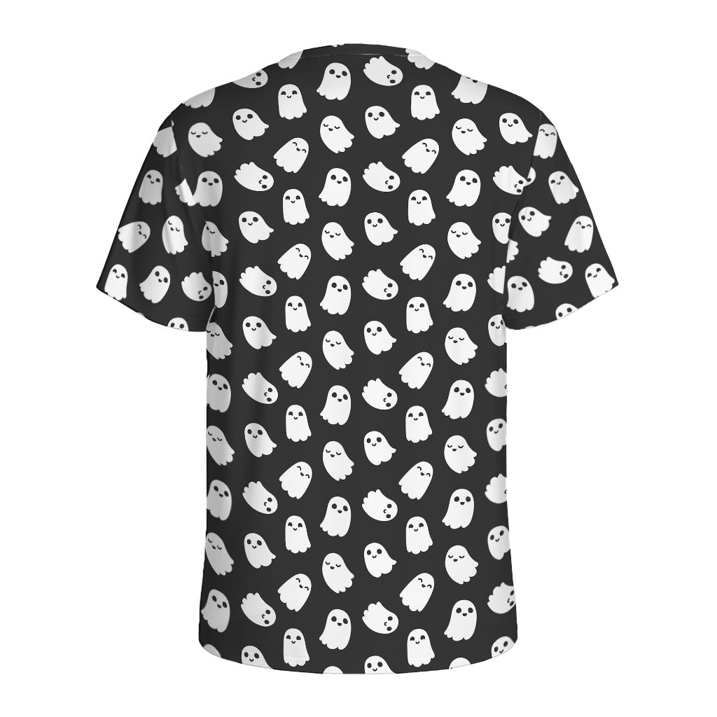 Cute Little Ghost Pattern Print Men's Sports T-Shirt