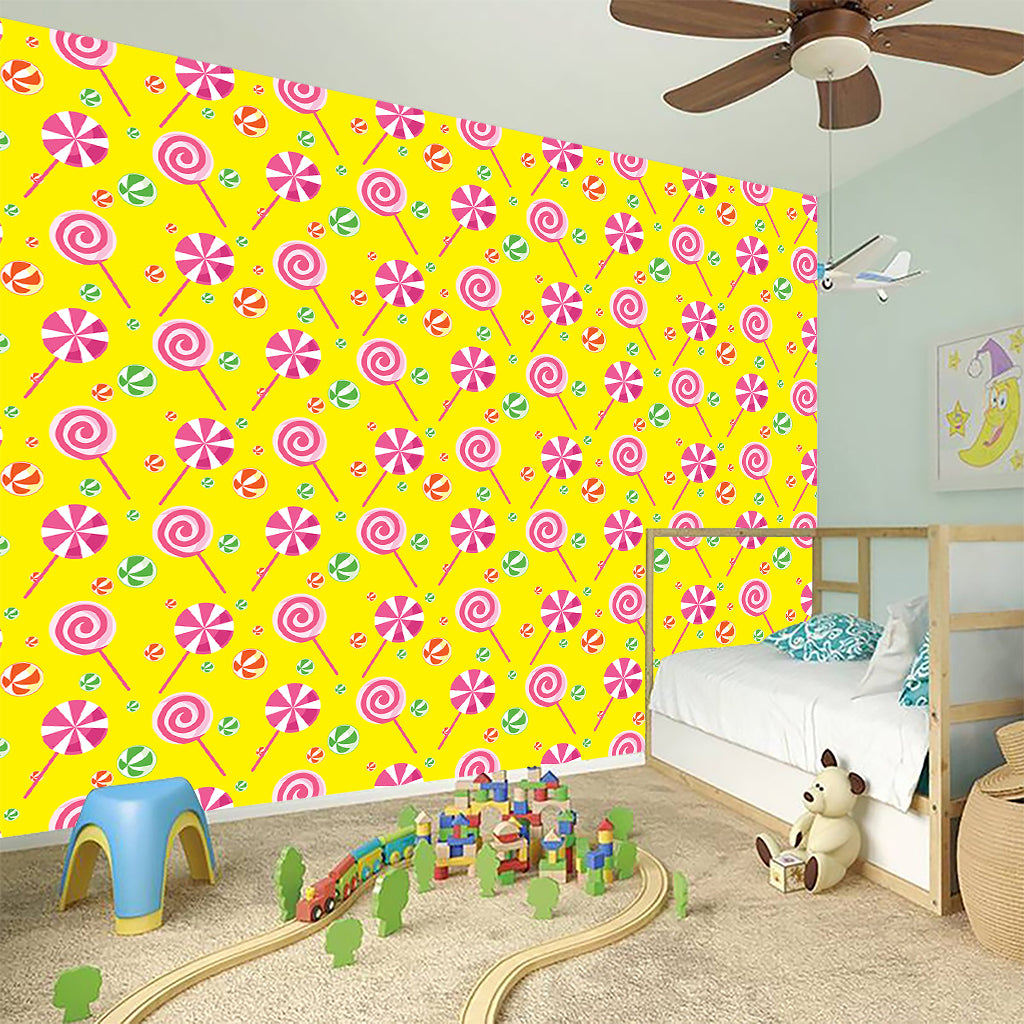 Cute Lollipop Pattern Print Wall Sticker