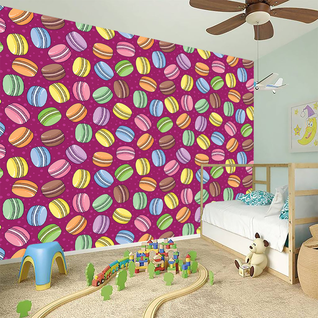 Cute Macaron Pattern Print Wall Sticker
