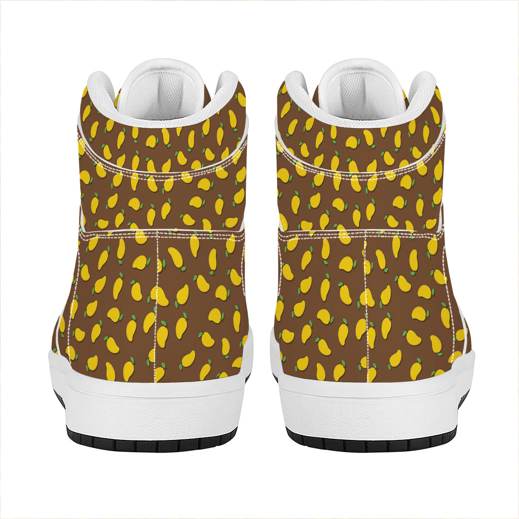Cute Mango Pattern Print High Top Leather Sneakers