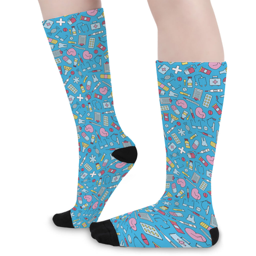 Cute Medical Pattern Print Long Socks