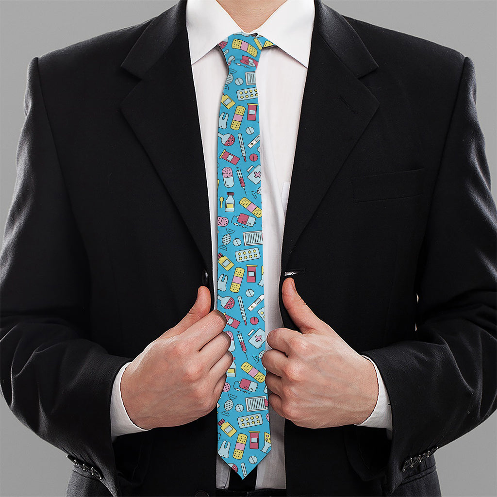 Cute Medical Pattern Print Necktie