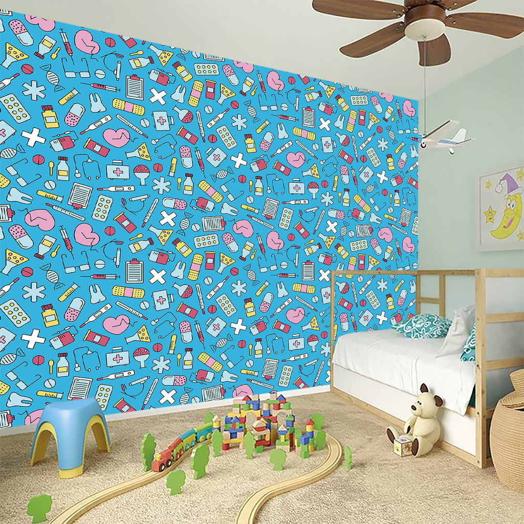 Cute Medical Pattern Print Wall Sticker