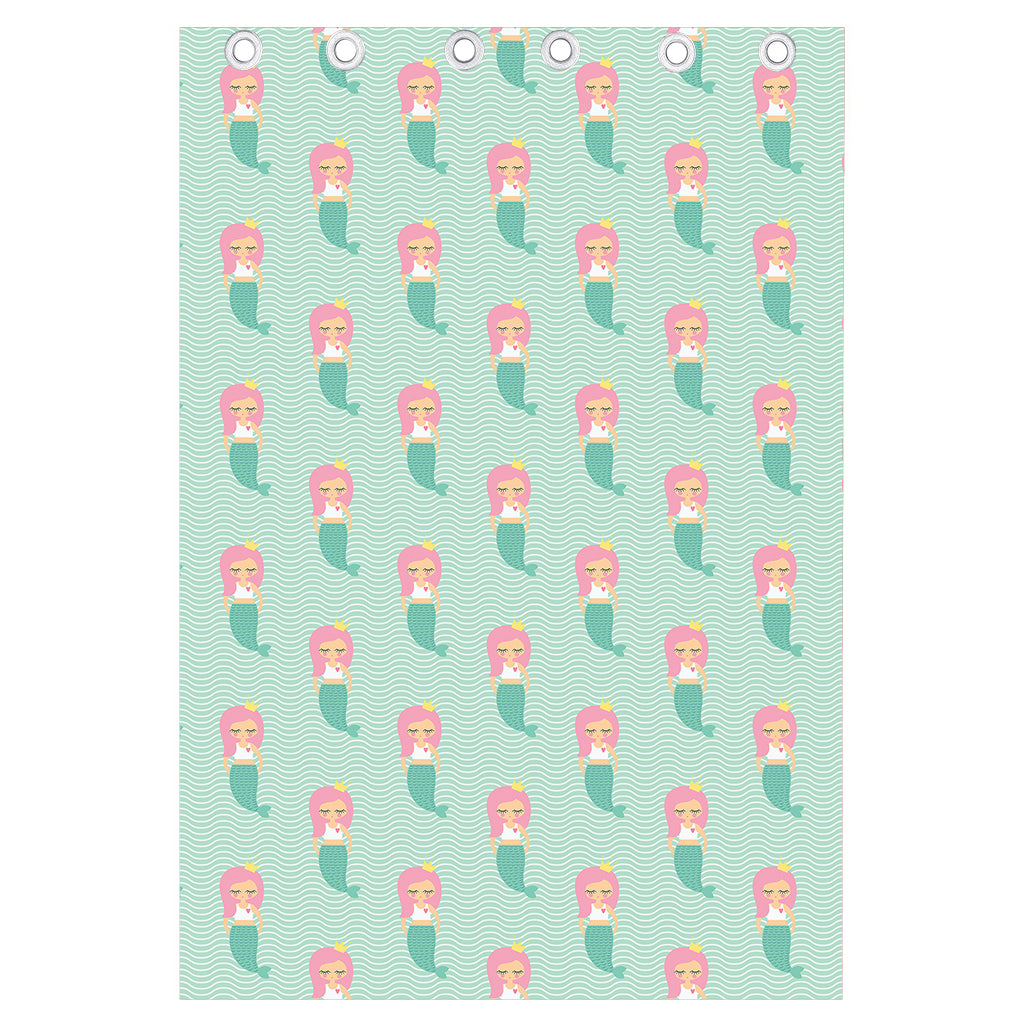 Cute Mermaid Pattern Print Curtain