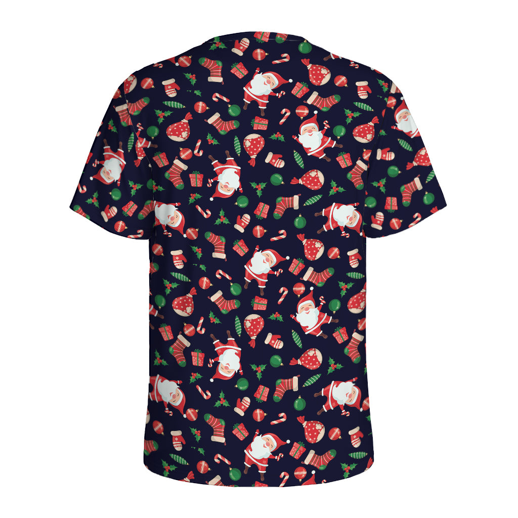 Cute Merry Christmas Pattern Print Men's Sports T-Shirt