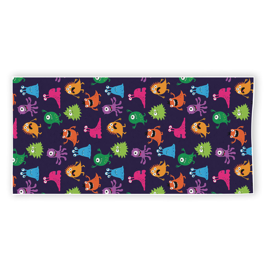 Cute Monster Pattern Print Beach Towel
