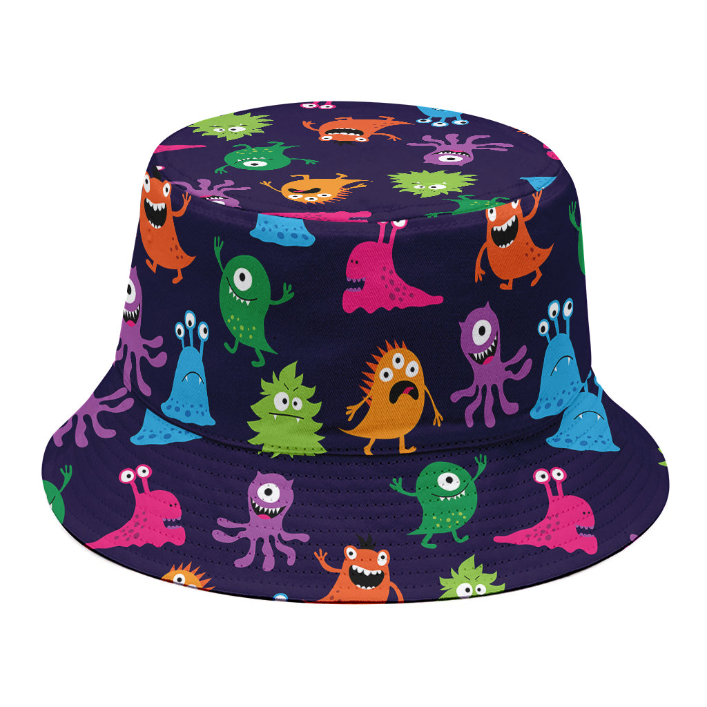Cute Monster Pattern Print Bucket Hat