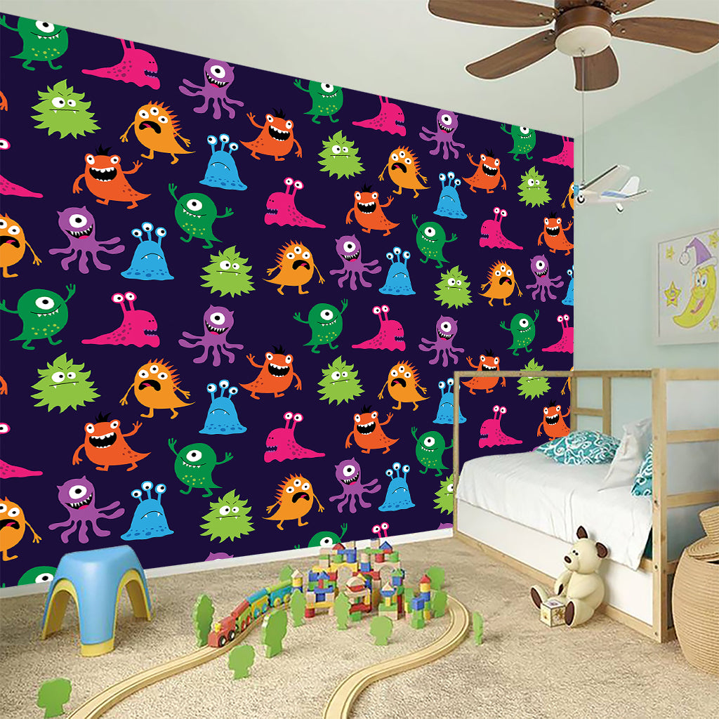 Cute Monster Pattern Print Wall Sticker