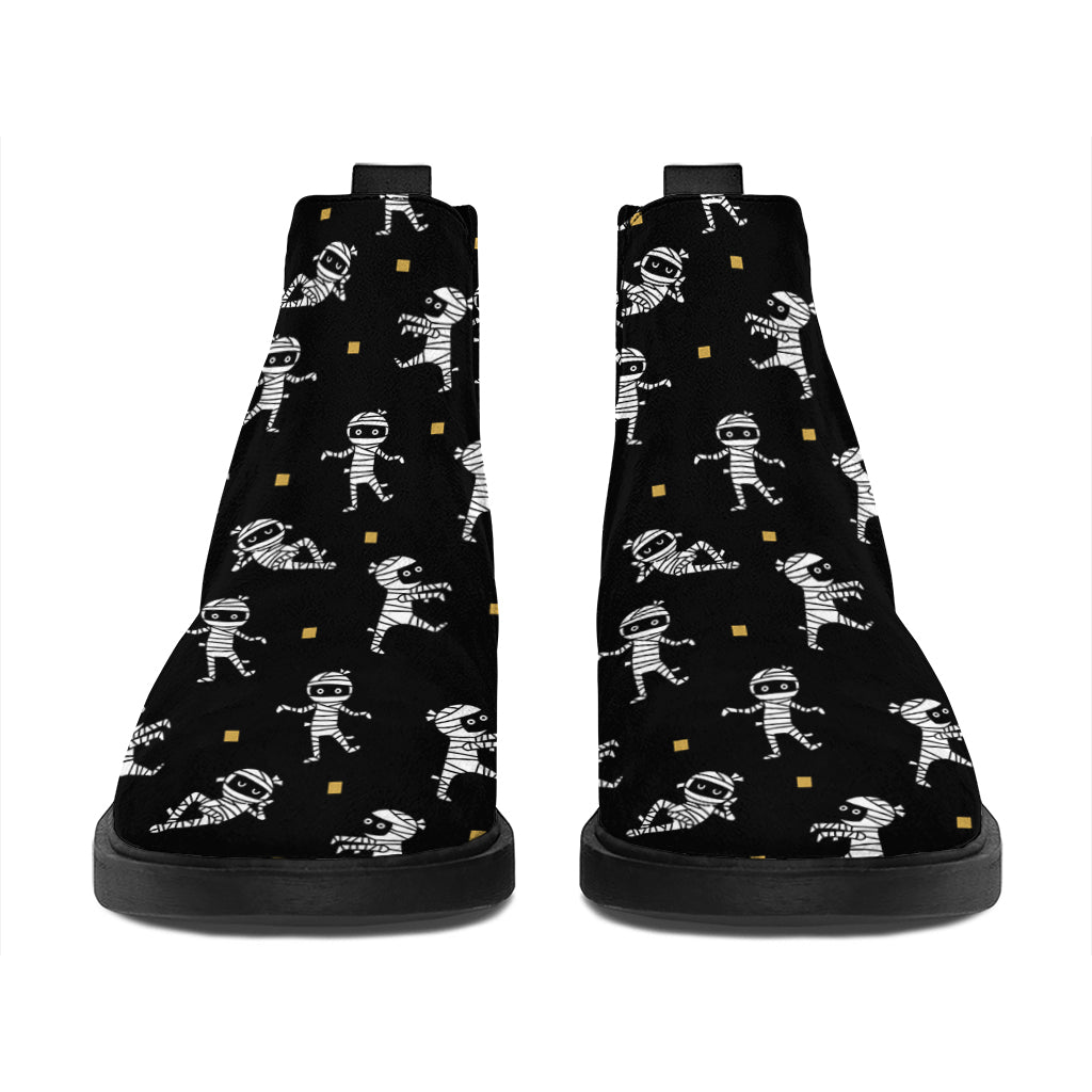 Cute Mummy Pattern Print Flat Ankle Boots