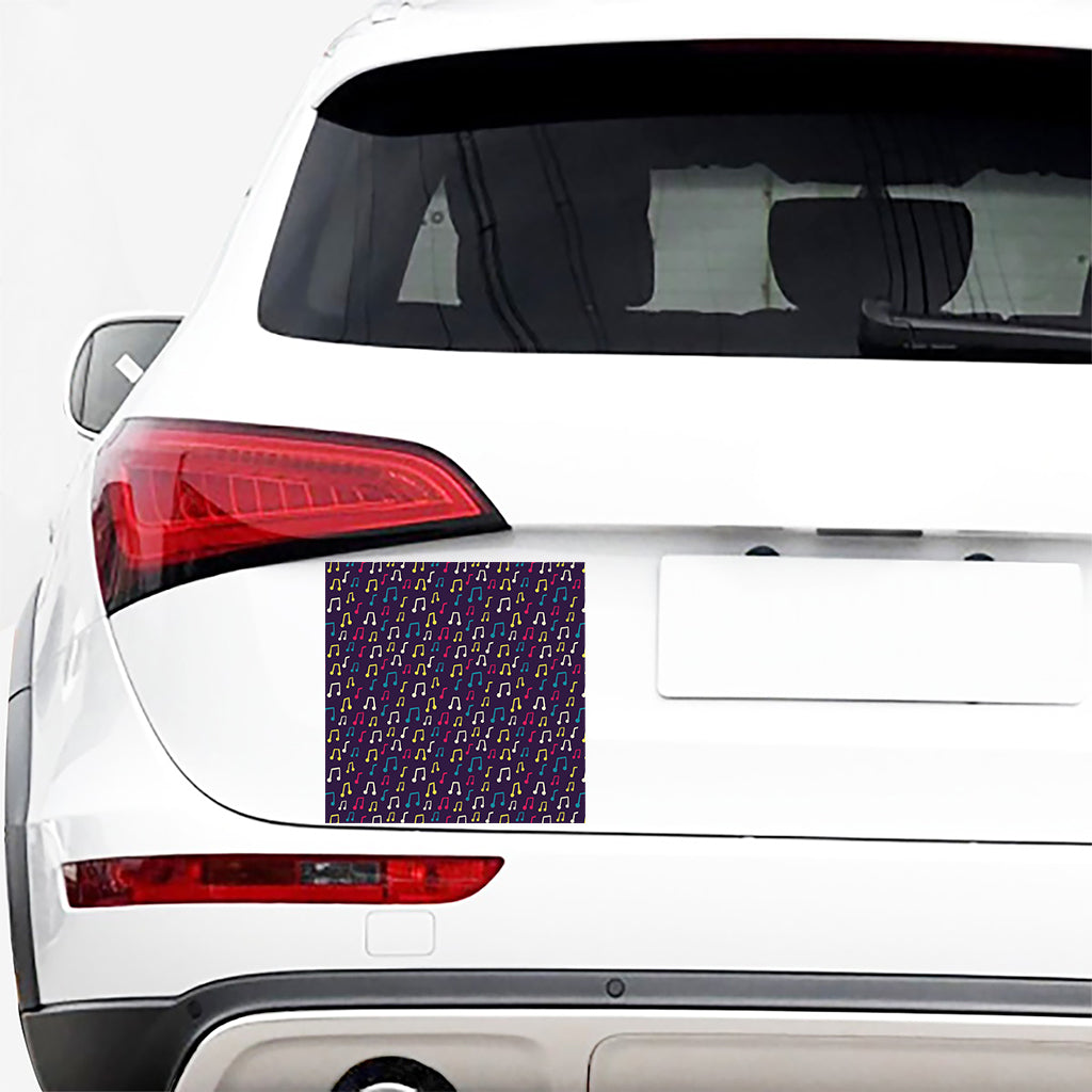 Cute Music Notes Pattern Print Car Sticker
