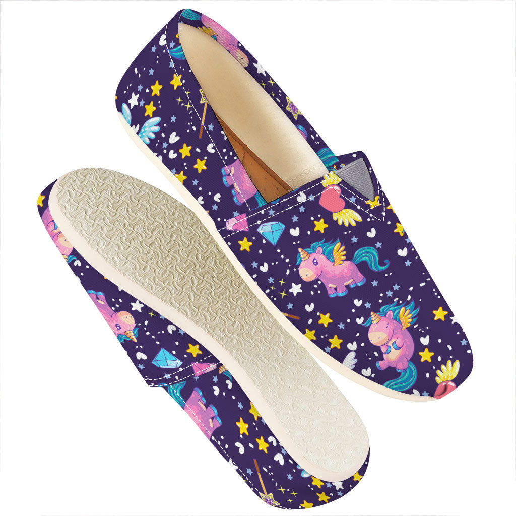Cute Night Star Unicorn Pattern Print Casual Shoes