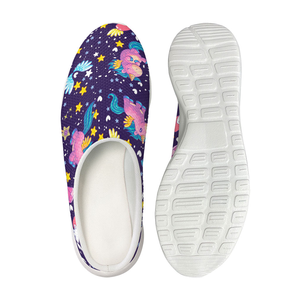 Cute Night Star Unicorn Pattern Print Mesh Casual Shoes