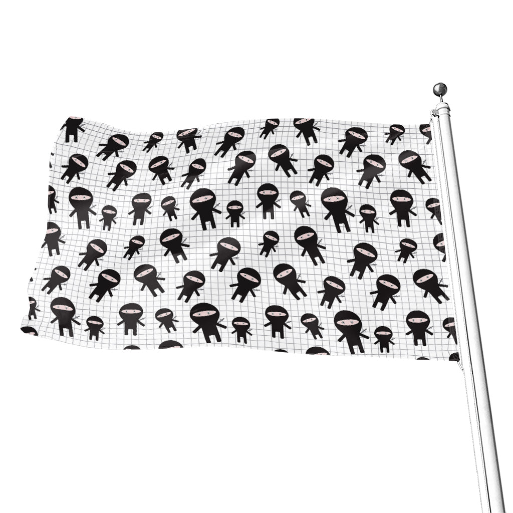 Cute Ninja Pattern Print Flag